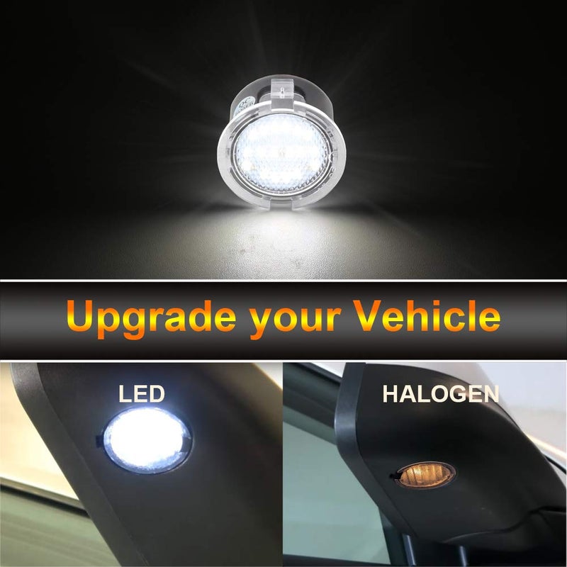 Gempro LED Side Mirror Lights Puddle Lamp Assembly for 2007-2020 Toyota Tundra, 2008-2020 Toyota Sequoia, 6000K White - Image 3